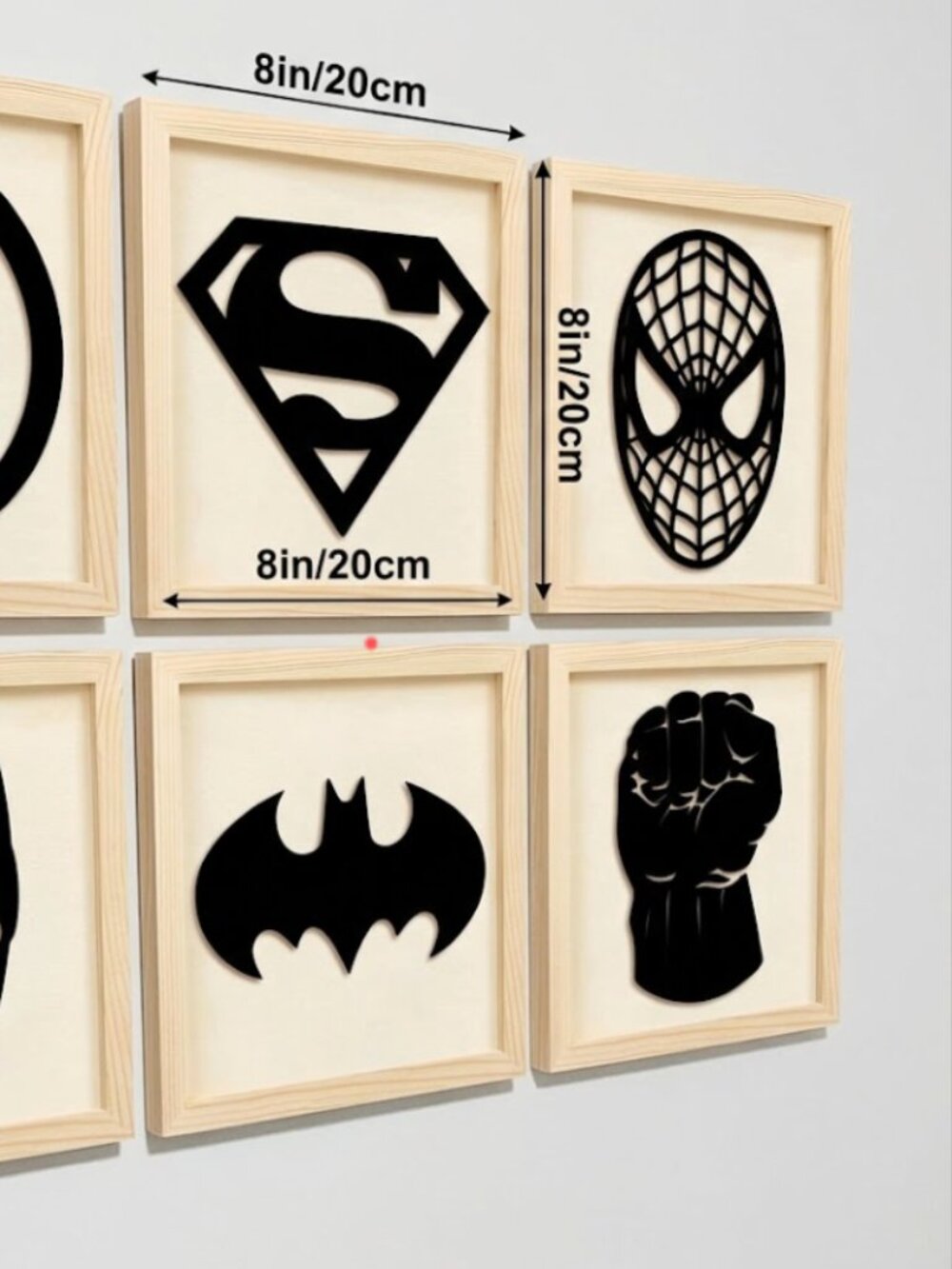 Superhero Wood Wall Art Set - 6 Piece Studio Decor